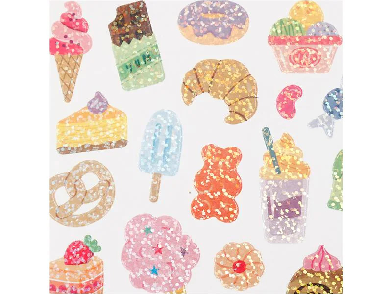 Creativ Company Glitzersticker 15 x 16.5 cm 1 Blatt, Süssigkeiten
