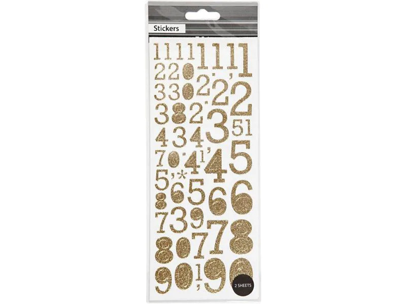 Creativ Company Metallic Sticker Zahlen 1 Blatt, Gold