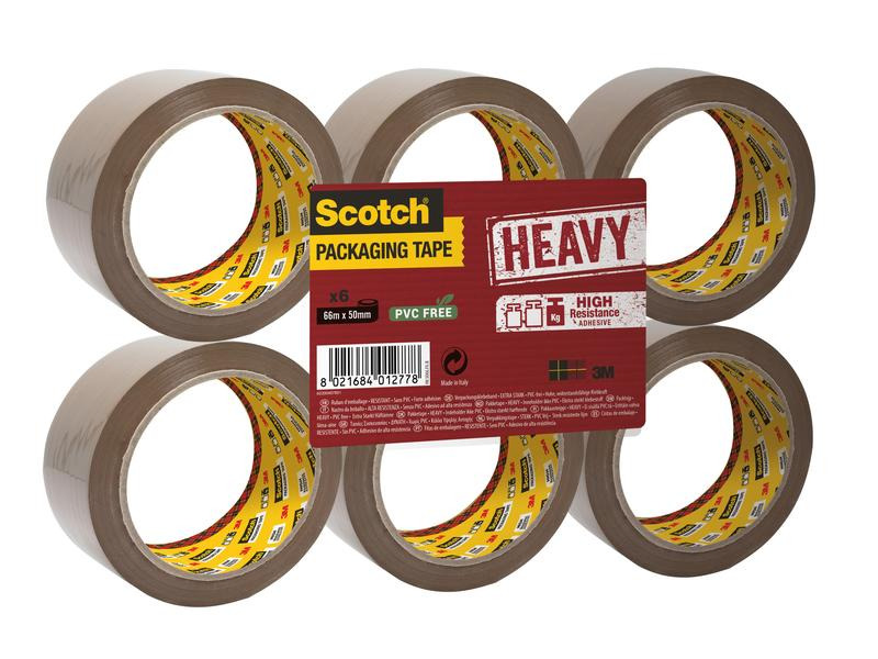 Scotch Klebeband Heavy 5 cm x 66 m Braun 6 Rollen
