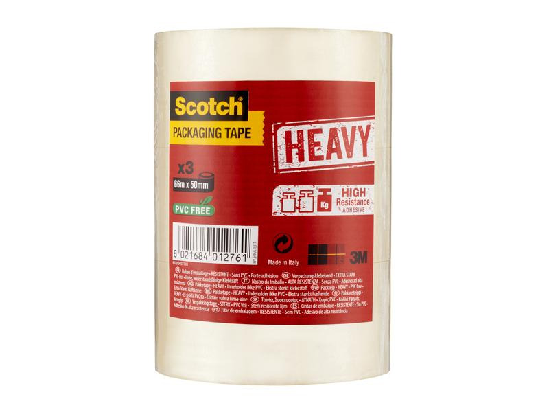 Scotch Klebeband Heavy 5 cm x 66 m transparent 3 Rollen