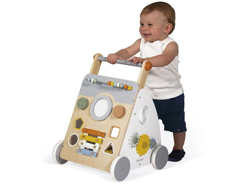 Janod Lauflernhilfe Sweet Cocoon Multiaktivitätswagen aus Holz