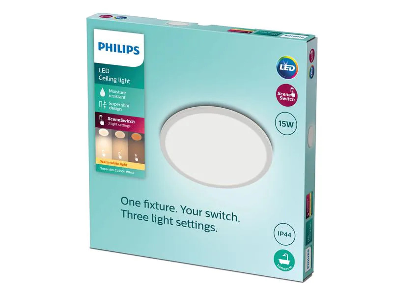 Philips Deckenleuchte 3-in-1 SceneSwitch 15 W, 2700 K, Weiss