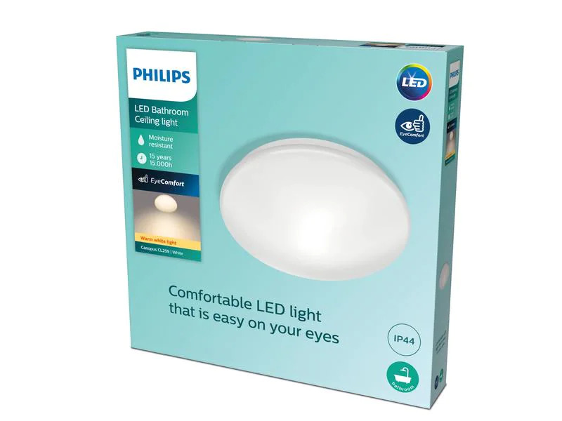 Philips Deckenleuchte Canopus 20 W, 2700 K, Weiss
