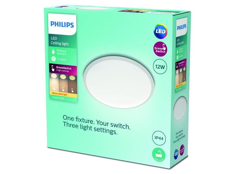 Philips Deckenleuchte Cavanal 12 W, 2700 K, Weiss