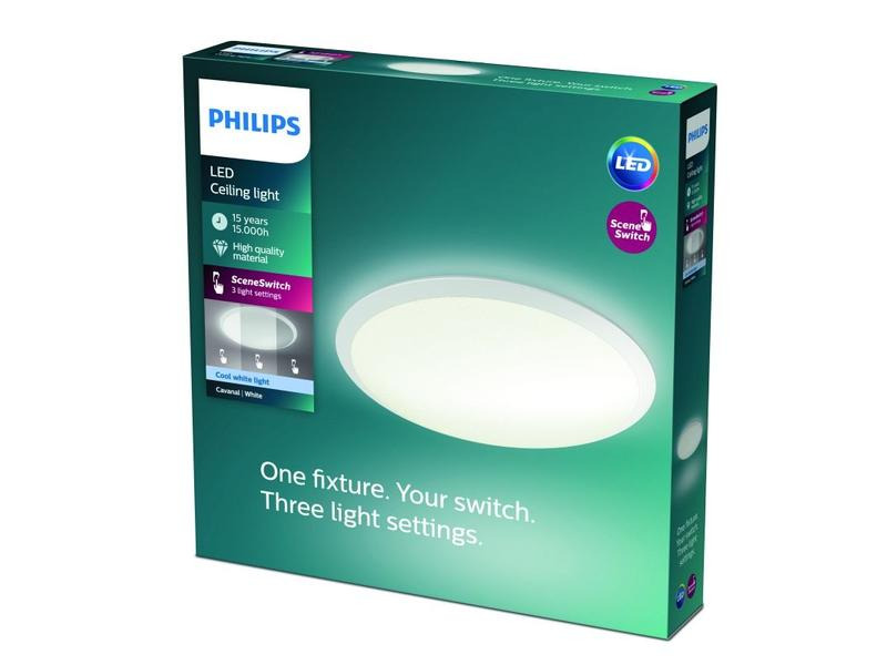 Philips Deckenleuchte Cavanal 18 W, 4000 K, Weiss