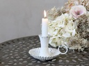 Chic Antique Kerzenhalter mit Henkel Weiss
