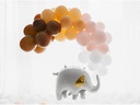 Partydeco Folienballon Elephant Gold/Weiss