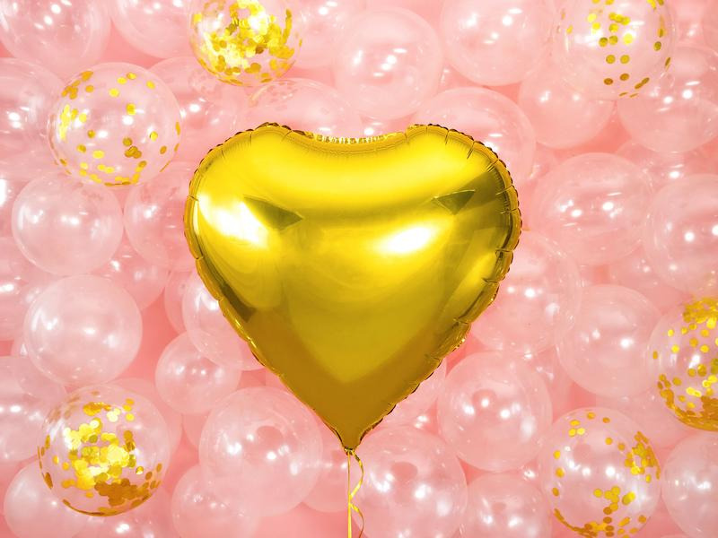 Partydeco Folienballon Herz Gold