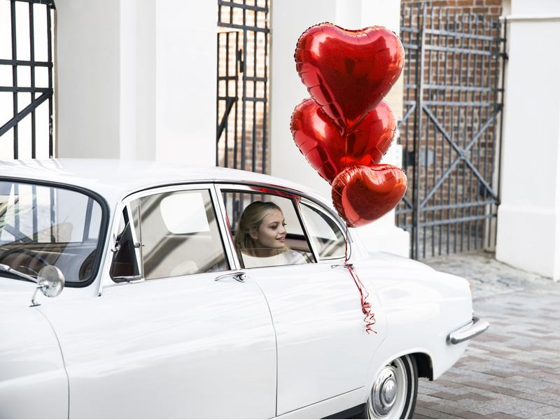 Partydeco Folienballon Herz Rot