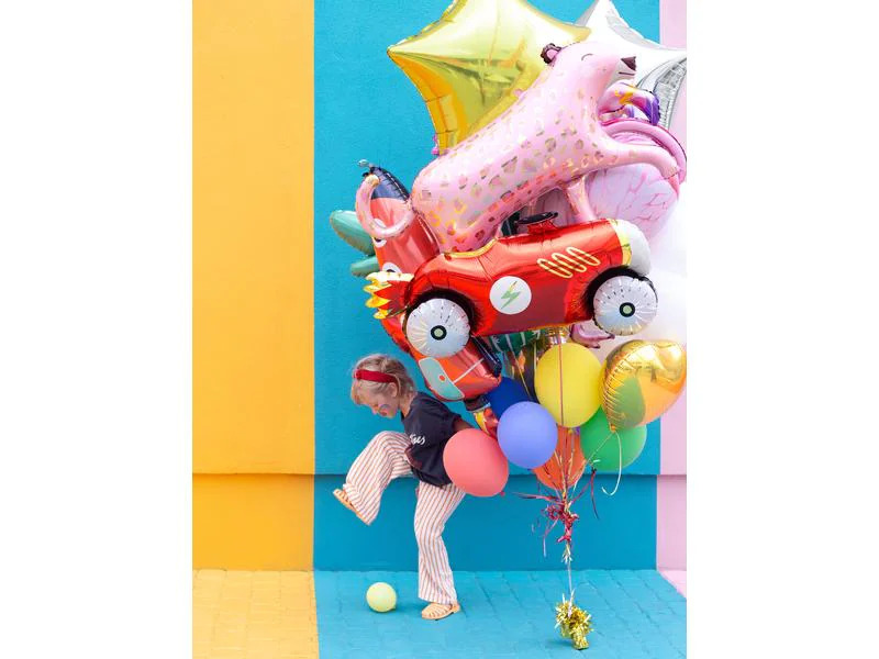 Partydeco Folienballon Leopard Gold/Rosa