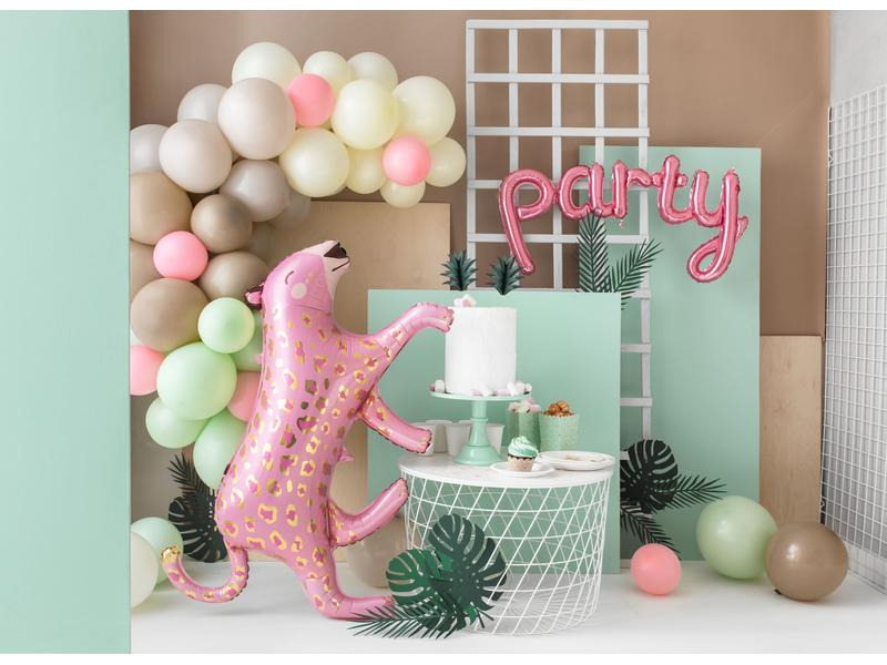 Partydeco Folienballon Leopard Gold/Rosa