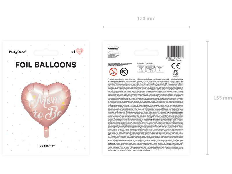 Partydeco Folienballon Mom to be Rosa