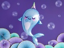 Partydeco Folienballon Narwhal Blau