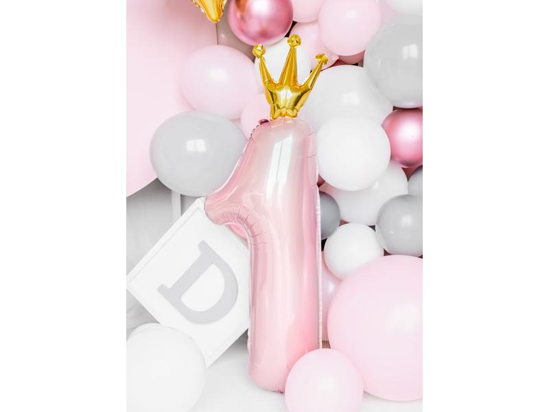 Partydeco Folienballon Number 1 Gold/Rosa