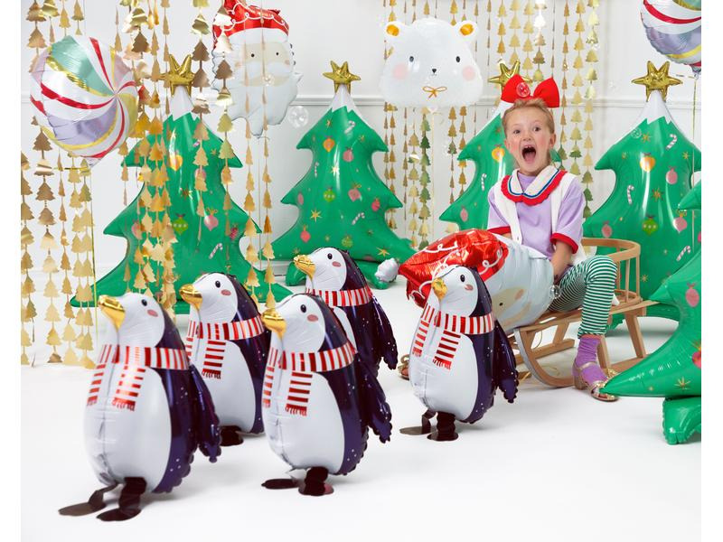 Partydeco Folienballon Penguin Rot/Schwarz/Weiss