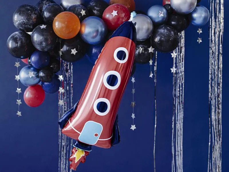 Partydeco Folienballon Rocket Mehrfarbig