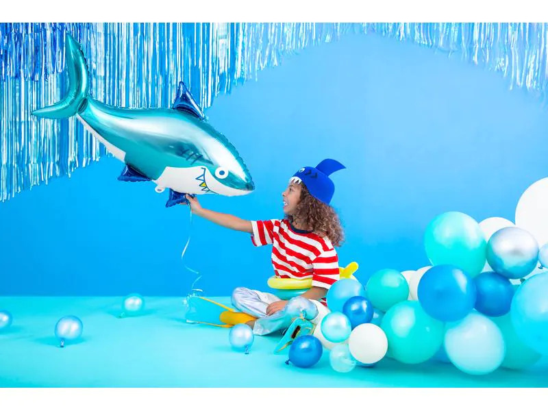 Partydeco Folienballon Shark Blau