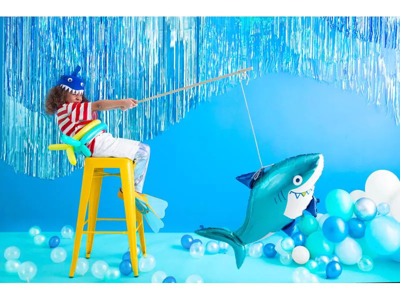 Partydeco Folienballon Shark Blau