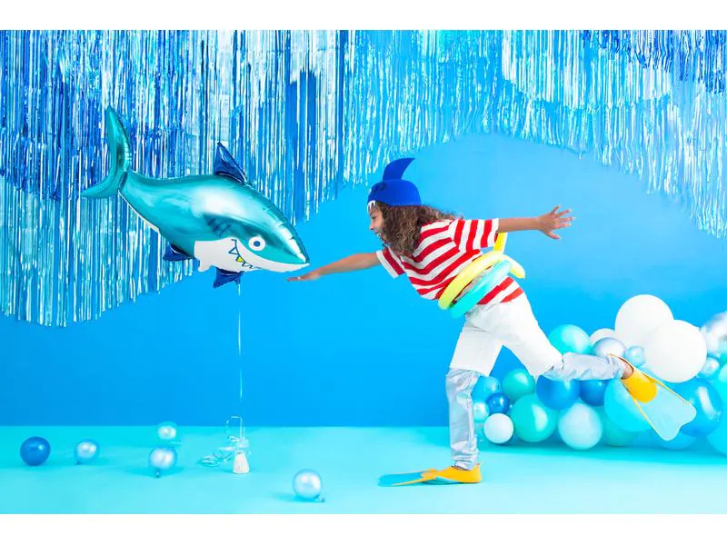 Partydeco Folienballon Shark Blau