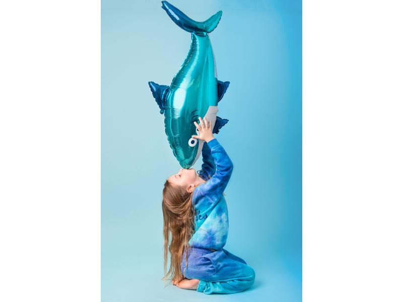 Partydeco Folienballon Shark Blau