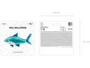 Partydeco Folienballon Shark Blau