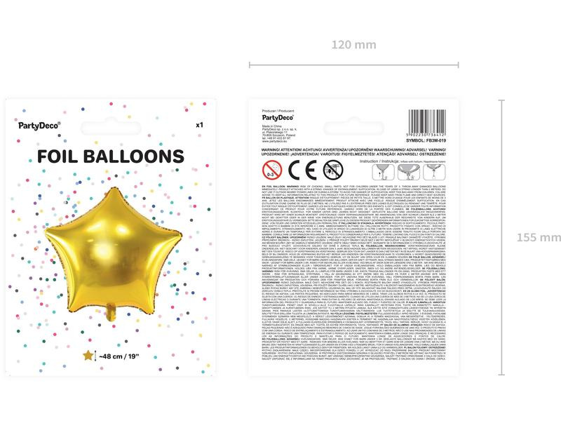 Partydeco Folienballon Star Gold