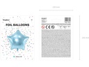 Partydeco Folienballon Star Hellblau