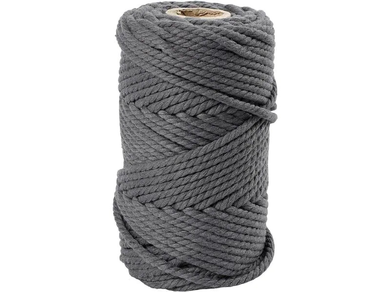 Creativ Company Baumwollgarn Makramee Rope 330 g, Grau