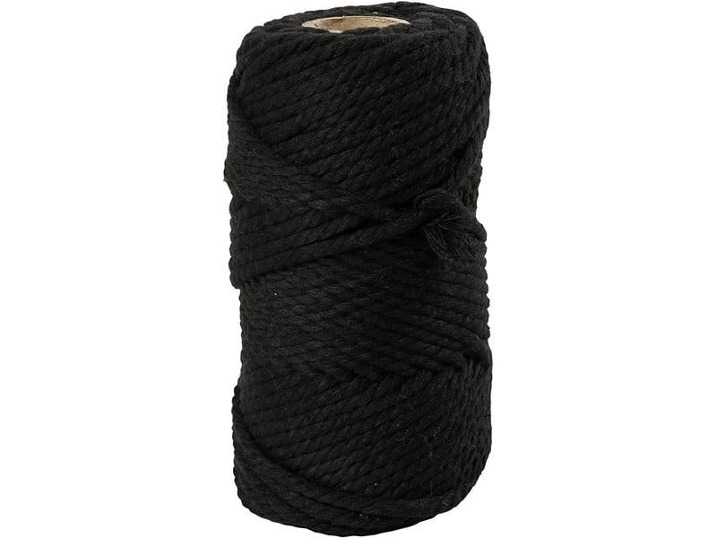 Creativ Company Baumwollgarn Makramee Rope 330 g, Schwarz