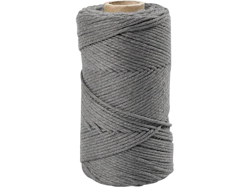 Creativ Company Baumwollgarn Makramé 330 g, Grau