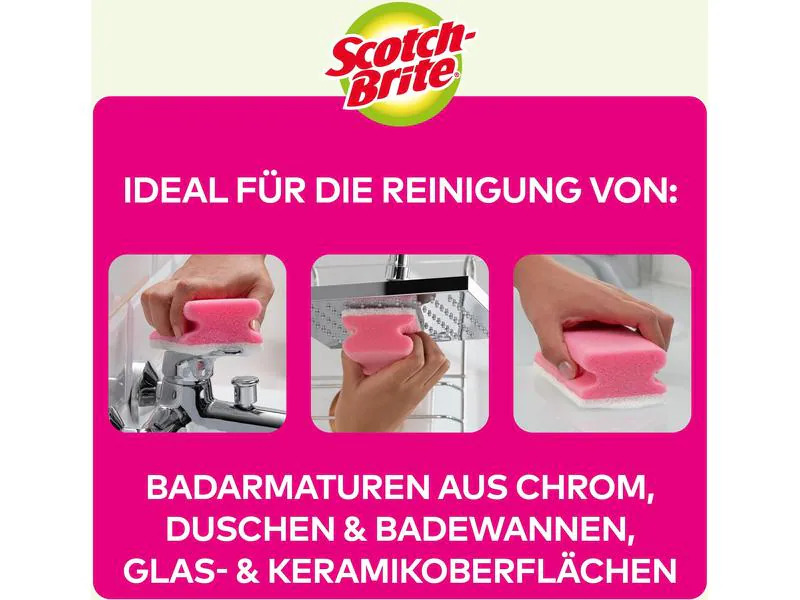Scotch-Brite Schwamm 3M Scotch-Brite Bad 16 Stück Pink