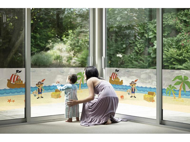 Hubatka Fensterfolie Pirats 70 x 150 cm, Bunt