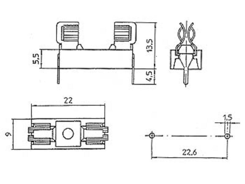 Velleman Sicherungshalter für Leiterplattenmontage 5 x 20 mm