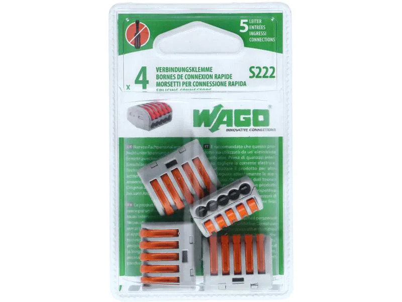 WAGO Verbindungsklemme Wago Klemme 5L 5-fach, 4 Stück