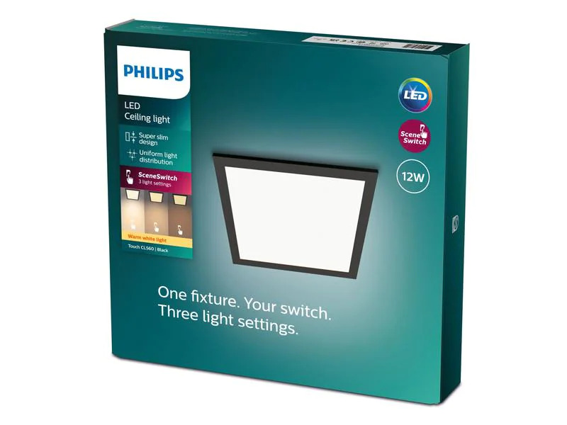 Philips Deckenleuchte Touch SceneSwitch 12 W, 2700 K, Schwarz