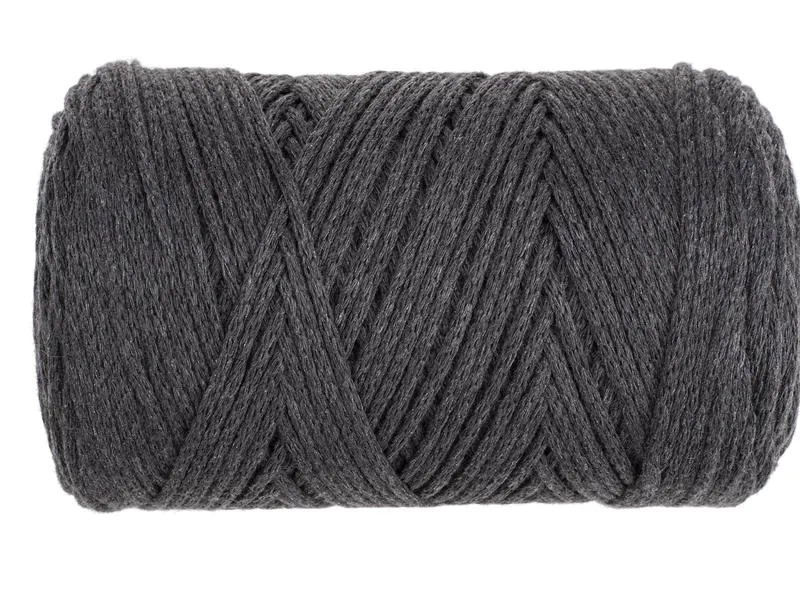 Glorex Wolle Makramee Cotton 2 mm, 250g, Anthrazit