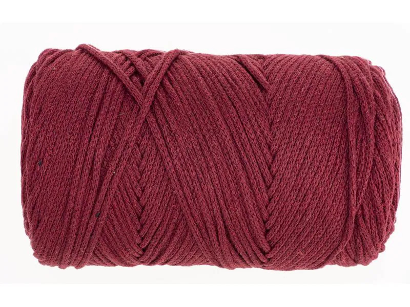 Glorex Wolle Makramee Cotton 2 mm, 250g, Bordeaux