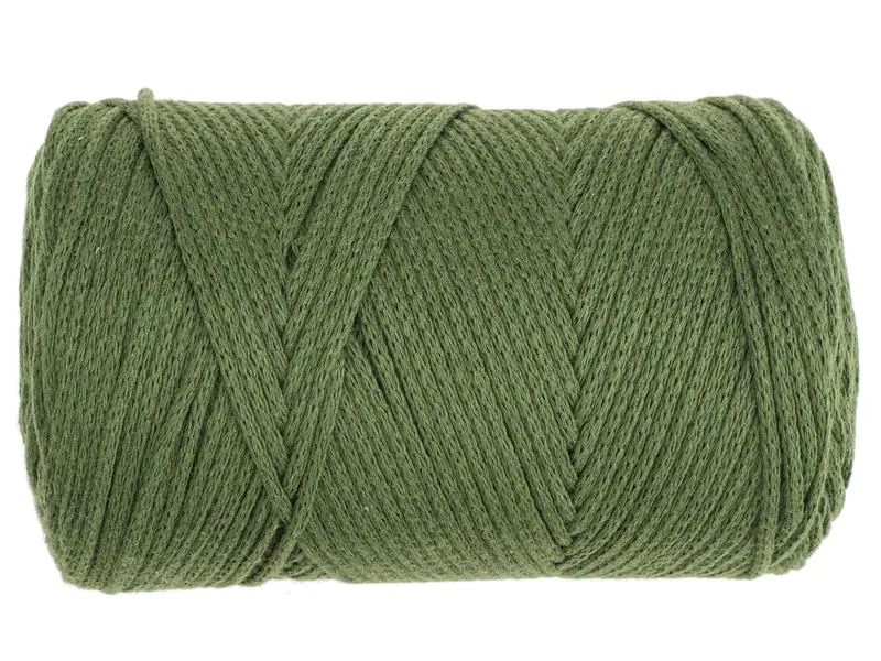 Glorex Wolle Makramee Cotton 2 mm, 250g, Olivgrün