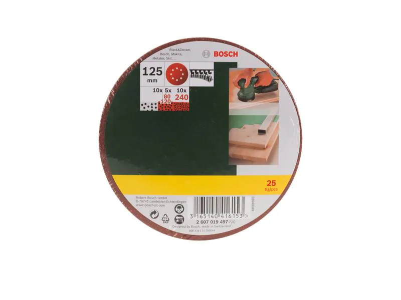 Bosch 25-teiliger Schleifblatt-Set für Exzenterschleifer