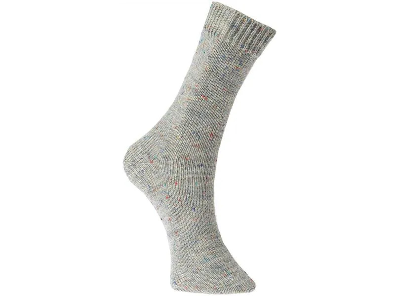 Rico Design Wolle Soft Tweed für Socken 4-fädig, 100 g, Hellgrau