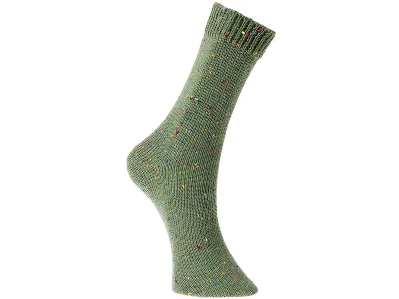 Rico Design Wolle Soft Tweed für Socken 4-fädig, 100 g, Olivgrün