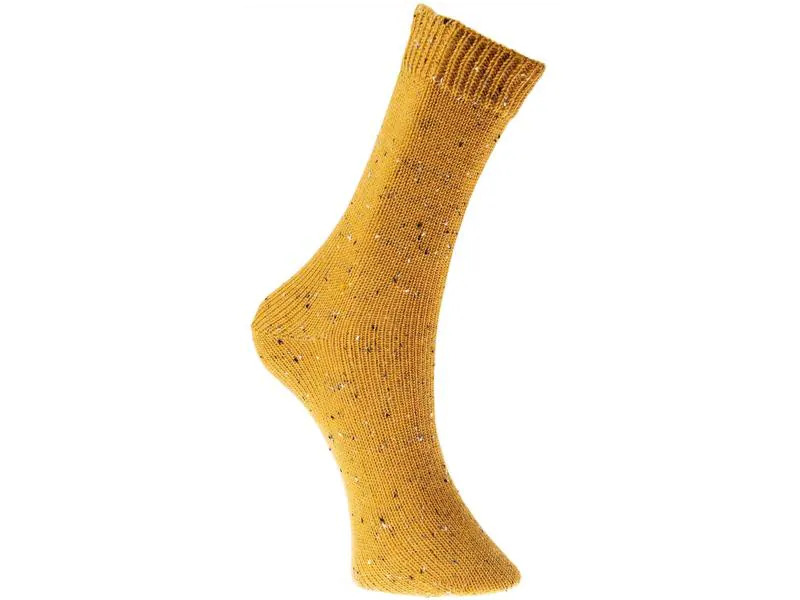 Rico Design Wolle Soft Tweed für Socken 4-fädig, 100 g, Senfgelb