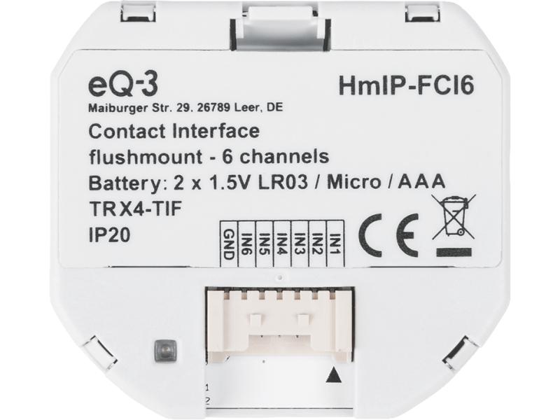 Homematic IP Funk-Tasterschnittstelle Unterputz 6-fach