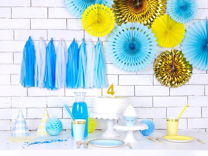 Partydeco Girlande Quasten 1.5 m, Blau