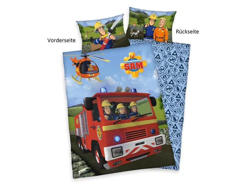 Herding Kinderbettwäsche Feuerwehrmann Sam 100x135 cm + 40x60 cm