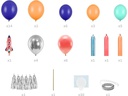 Partydeco Luftballon Rakete Mehrfarbig, 154 x 130 cm, 15-teilig