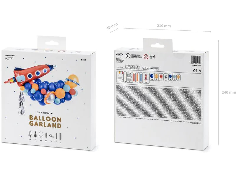 Partydeco Luftballon Rakete Mehrfarbig, 154 x 130 cm, 15-teilig