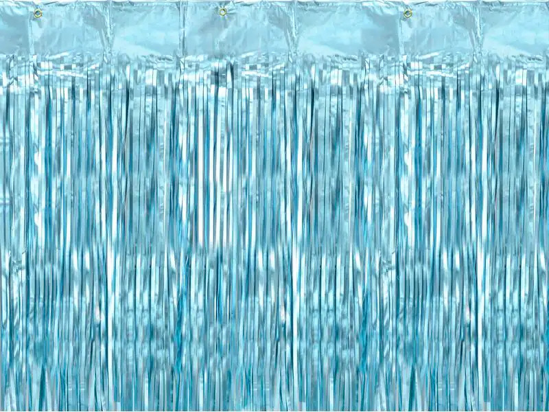 Partydeco Partyaccessoire Vorhang 90 x 250 cm, Hellblau