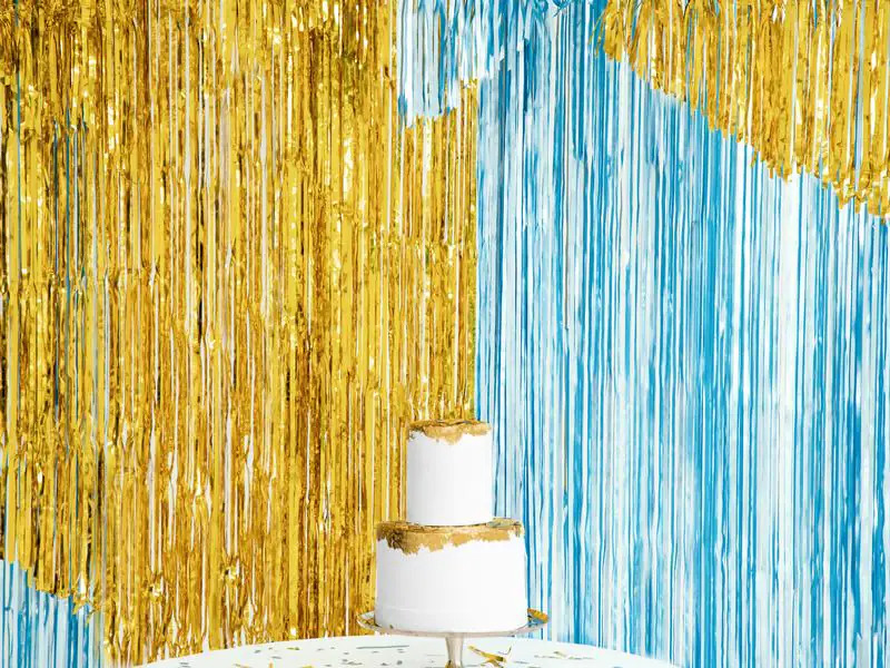 Partydeco Partyaccessoire Vorhang 90 x 250 cm, Hellblau