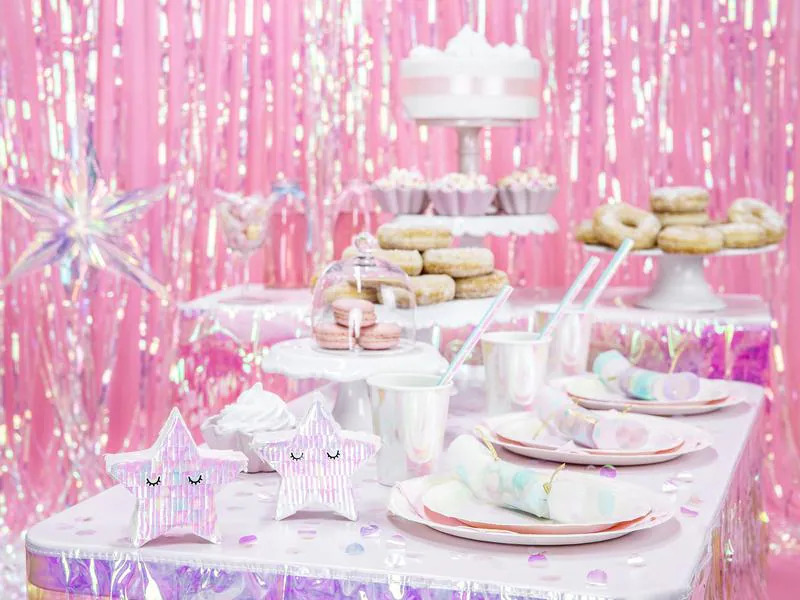 Partydeco Partyaccessoire Vorhang 90 x 250 cm, Opal
